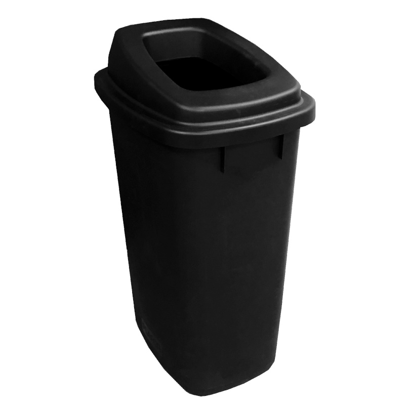 POUBELLE GRANDE OUVERTURE SANS CONTACT NOIRE 90L ATRIUM - Ecogreen